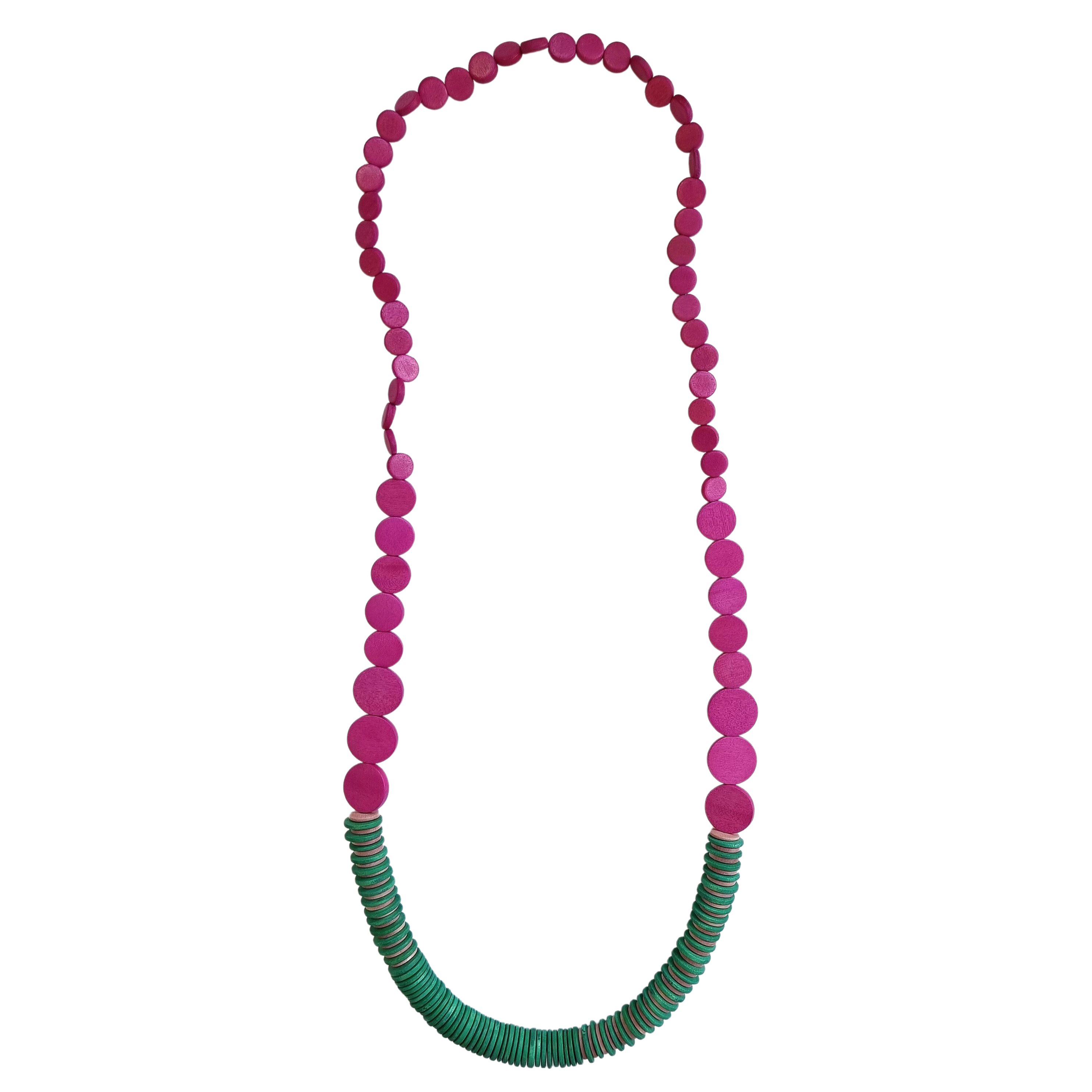 Laroda Wooden Necklace Green Pink