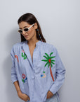 Pure Cotton Shirt Small Medium Blue Z09BLSM